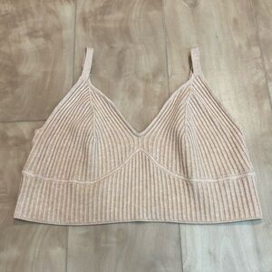 Ribbed tan sweater crop